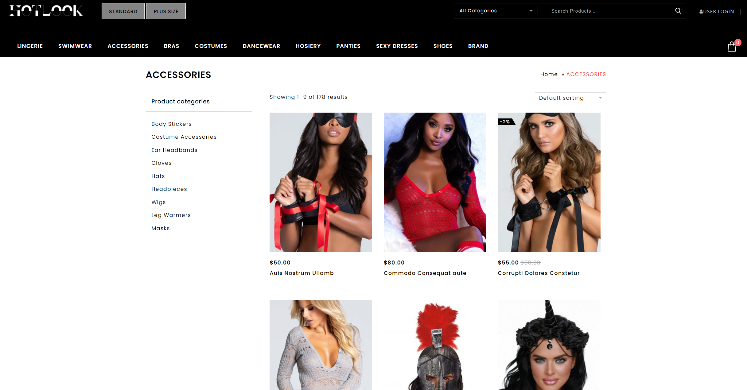 hot-looks women's products e-commerce website